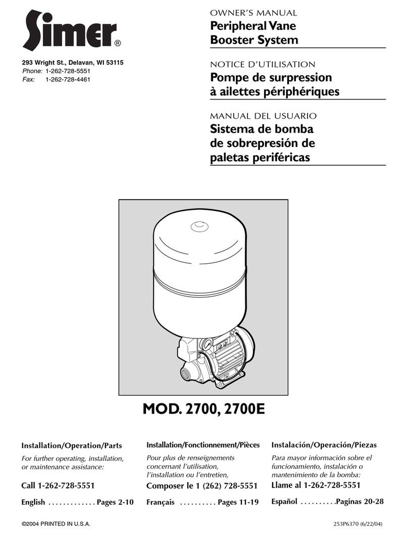 Simer 2700 User manual