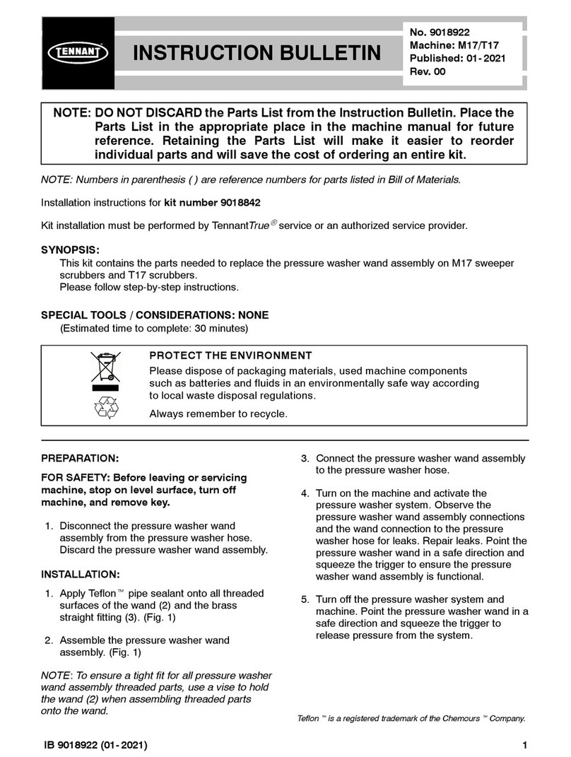 Tennant 9018842 installation instructions