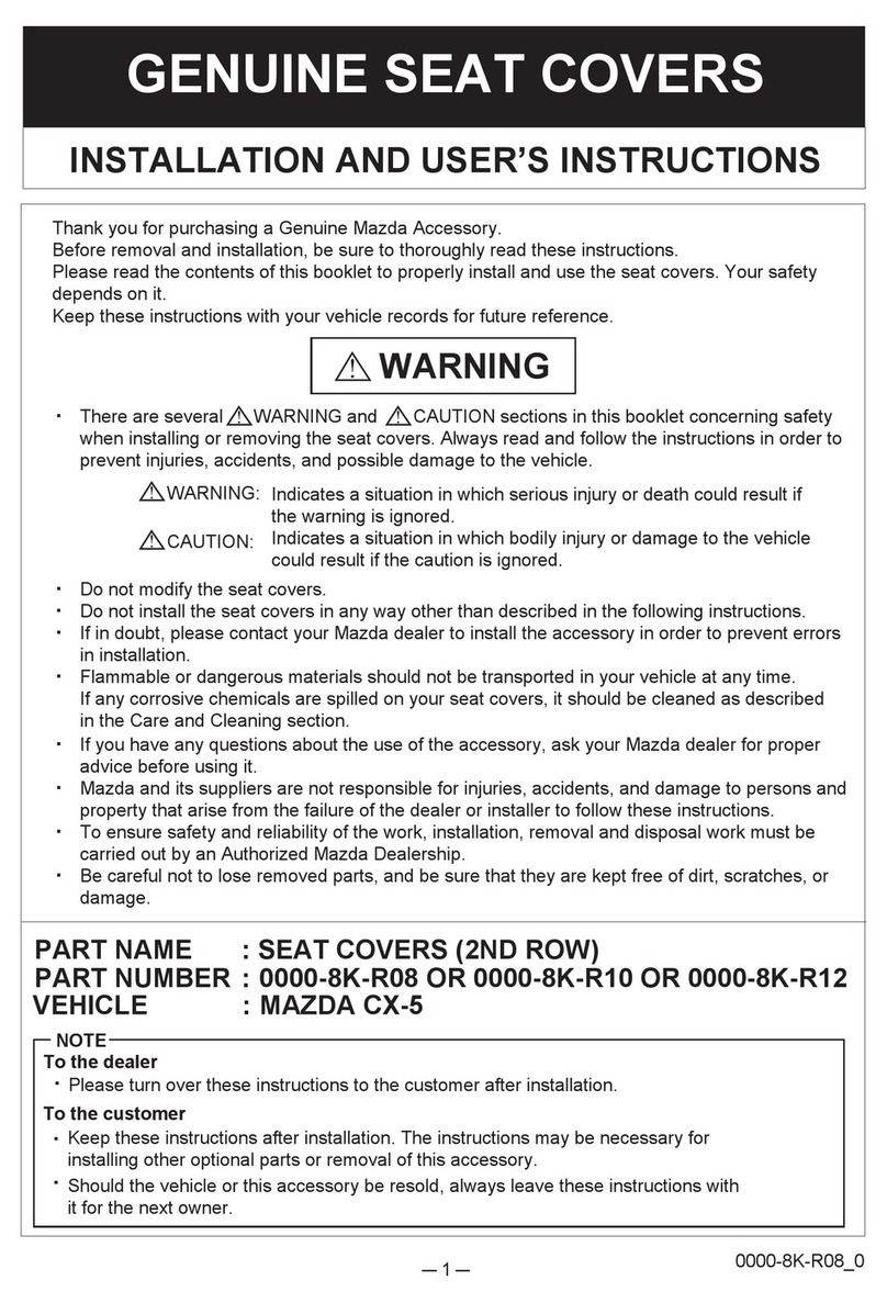 Mazda 0000-8K-R08 Installation and user instructions