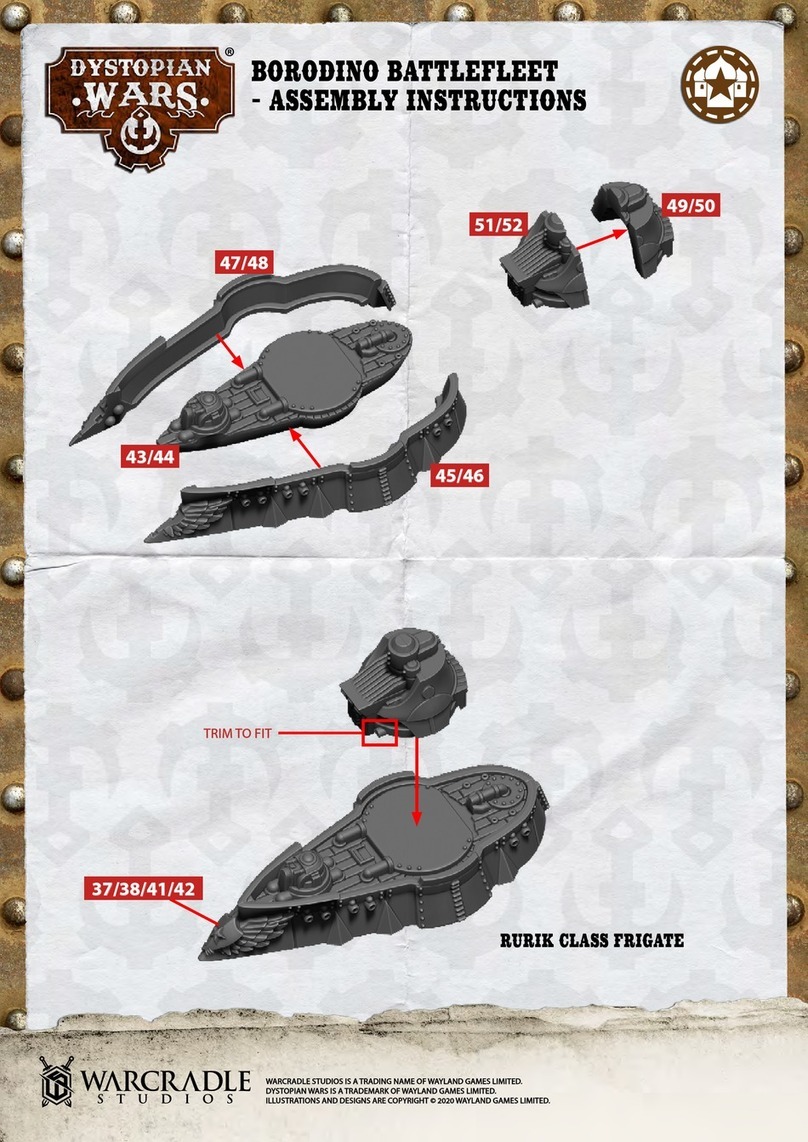 WARCRADLE STUDIOS Dystopian Wars BORODINO BATTLEFLEET Assembly instructions
