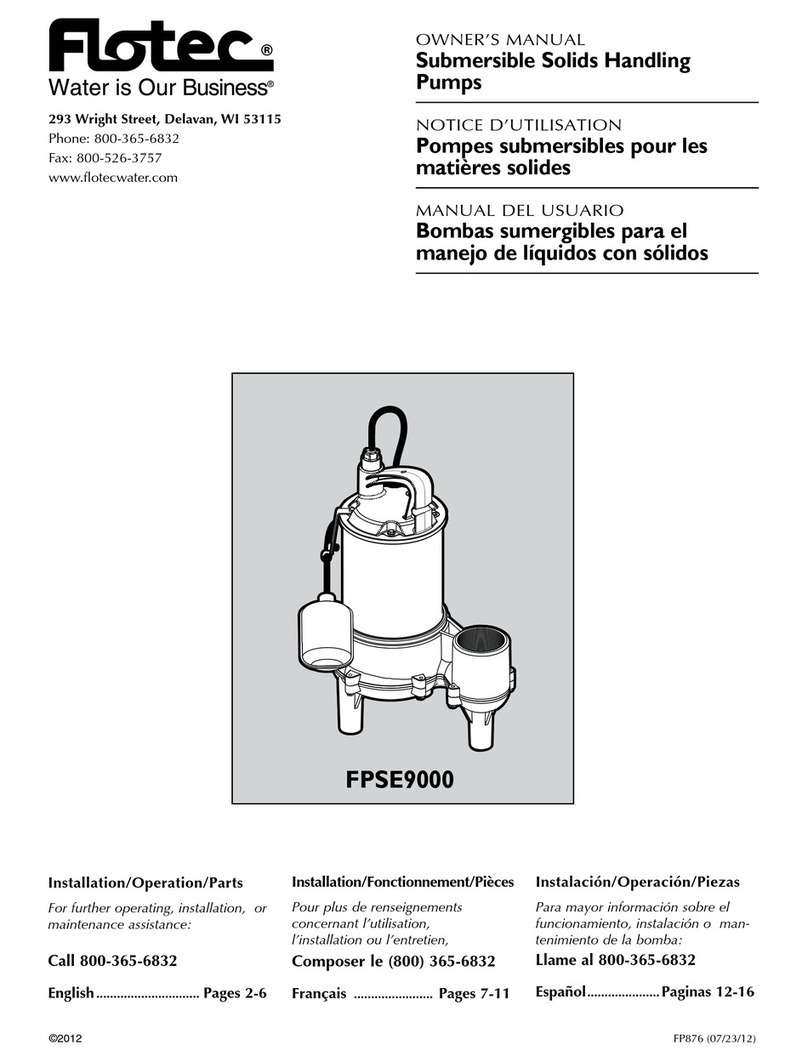 Flotec FPSE9000 User manual