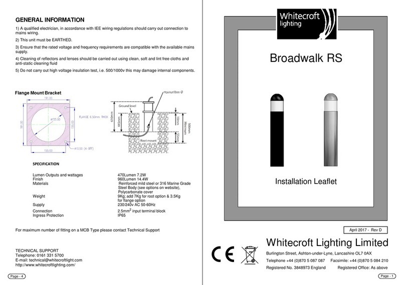 WHITECROFT LIGHTING Broadwalk RS Manual