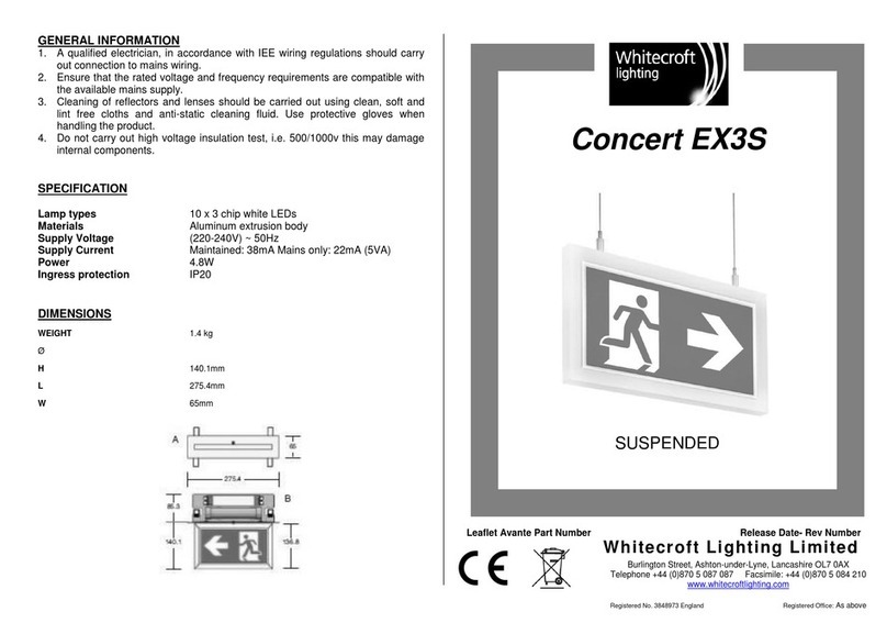 WHITECROFT LIGHTING Concert EX3S quick start guide WHITECROFT LIGHTING Concert EX3S quick start guide