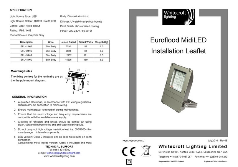 WHITECROFT LIGHTING Euroflood MidiLED Installation leaflet