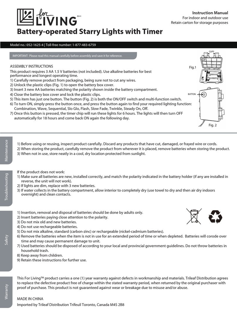 for Living 052-1625-4 instruction manual