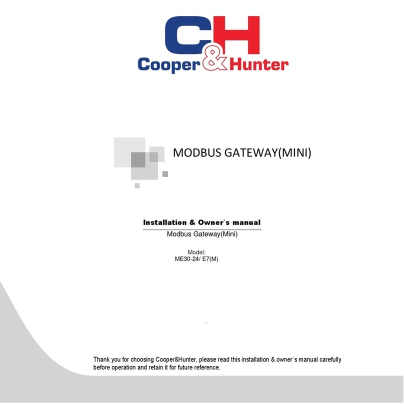 Cooper & Hunter Modbus Mini Installation & owner's manual