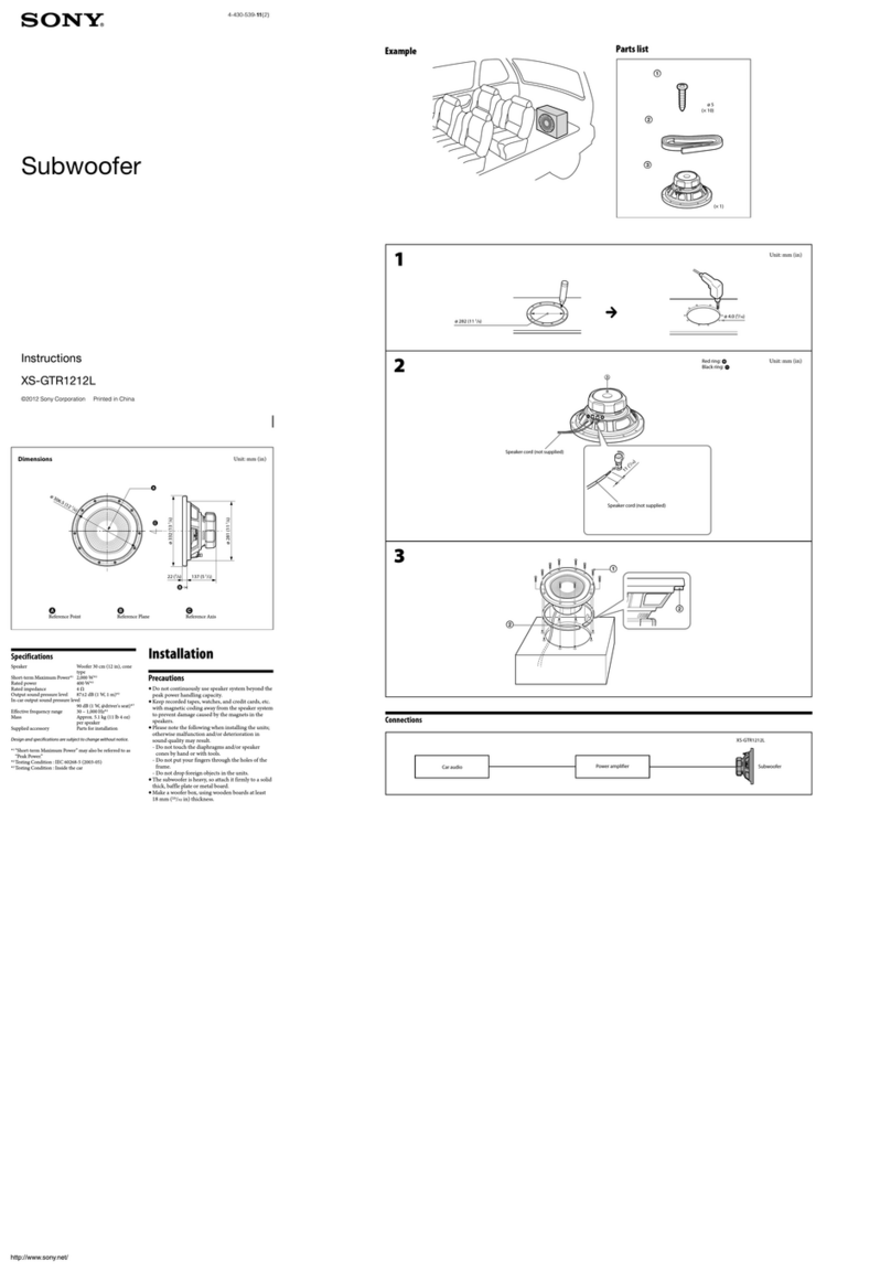 Sony XS-GTR1212L instructions