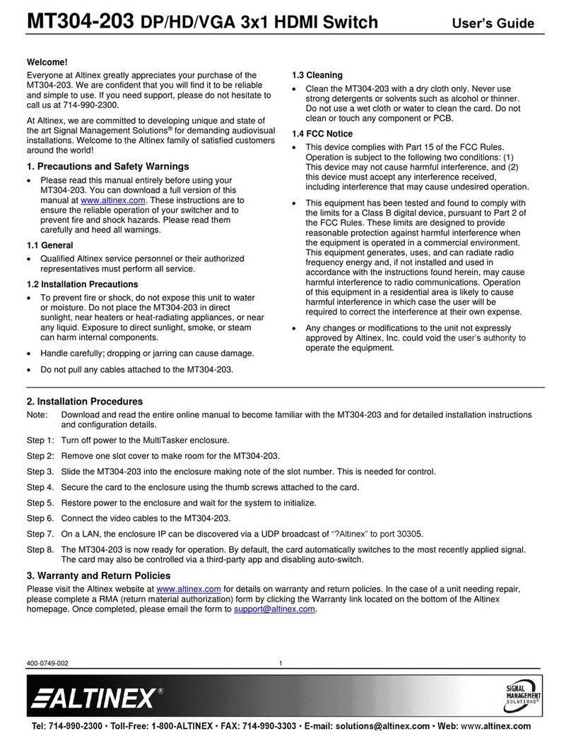 Altinex MT304-203 User manual