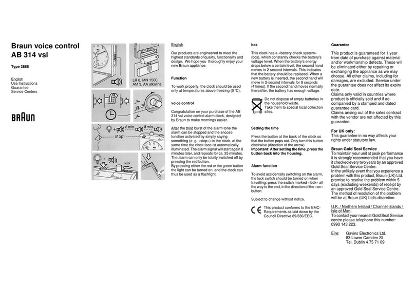 Braun AB 314 vsl Quick guide