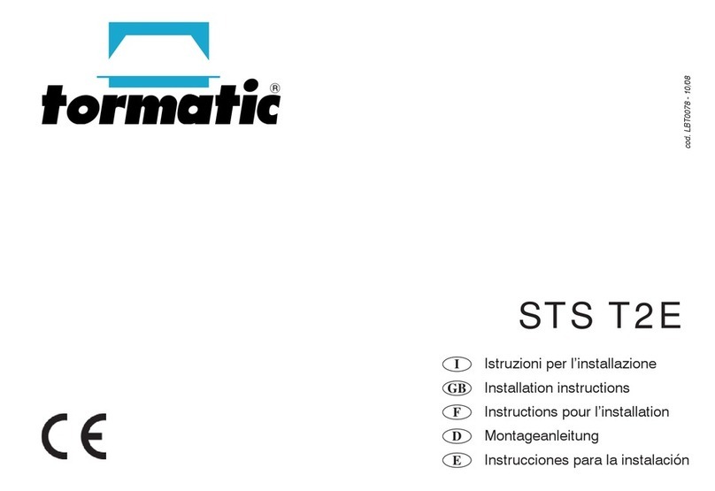 Tormatic STS T2E installation instructions Tormatic STS T2E installation instructions