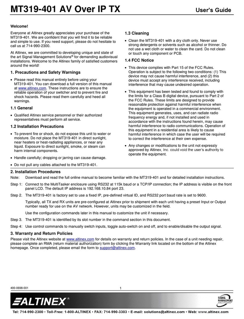 Altinex MT319-401 user guide