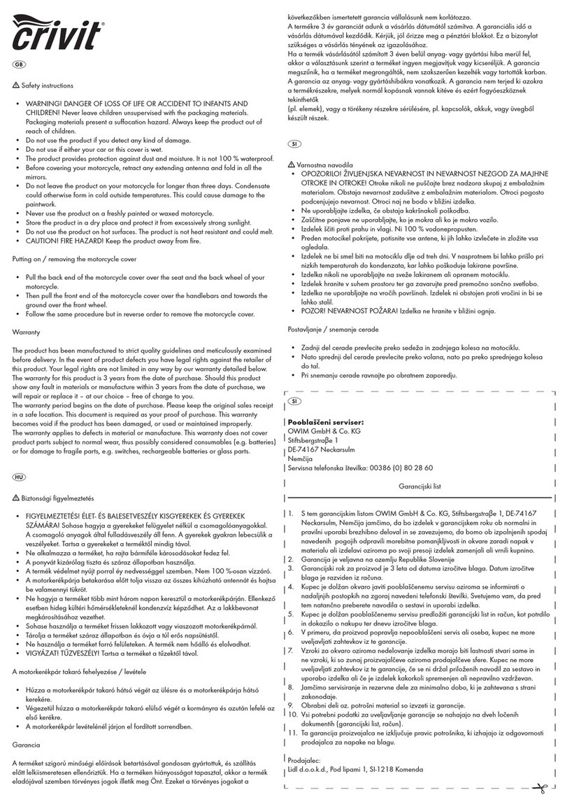 Crivit 298519 quick start guide