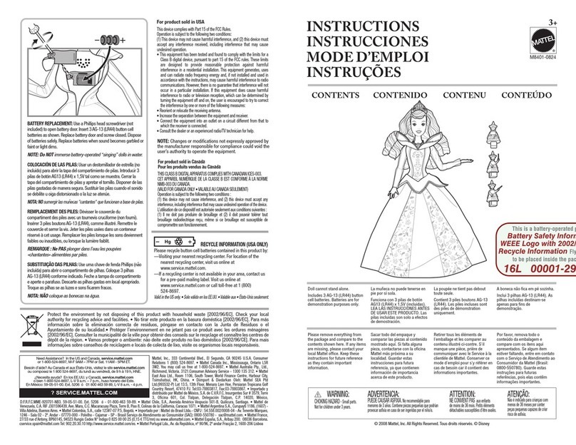 Mattel M8401 User manual