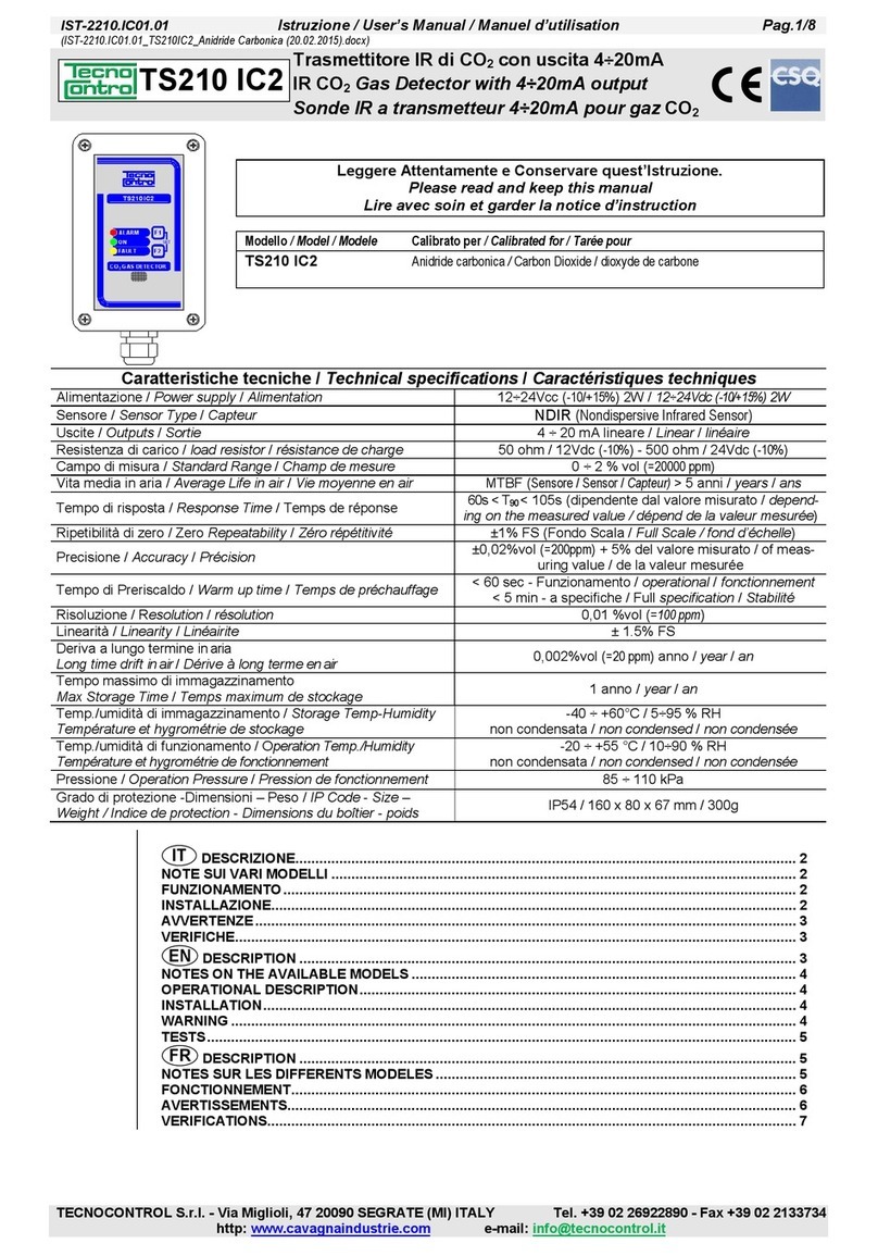 Tecnocontrol TS210 IC2 user manual