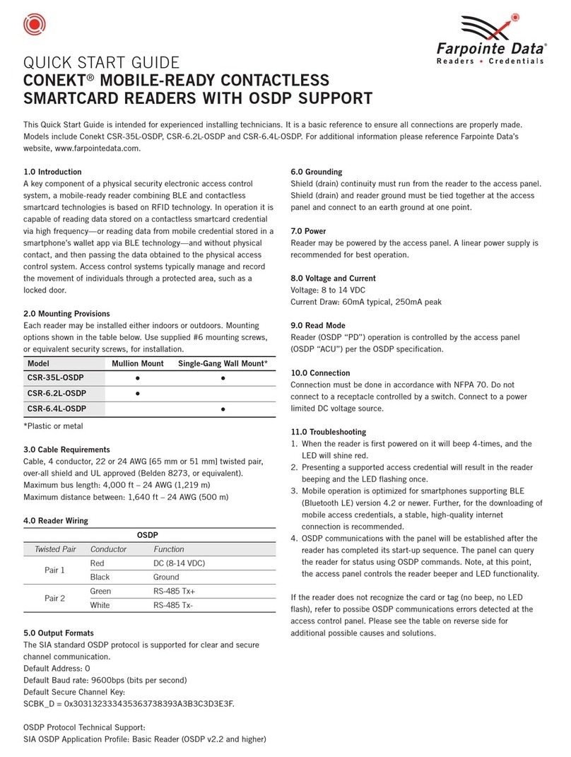 Farpointe Data CONEKT CSR-35L-OSDP User manual