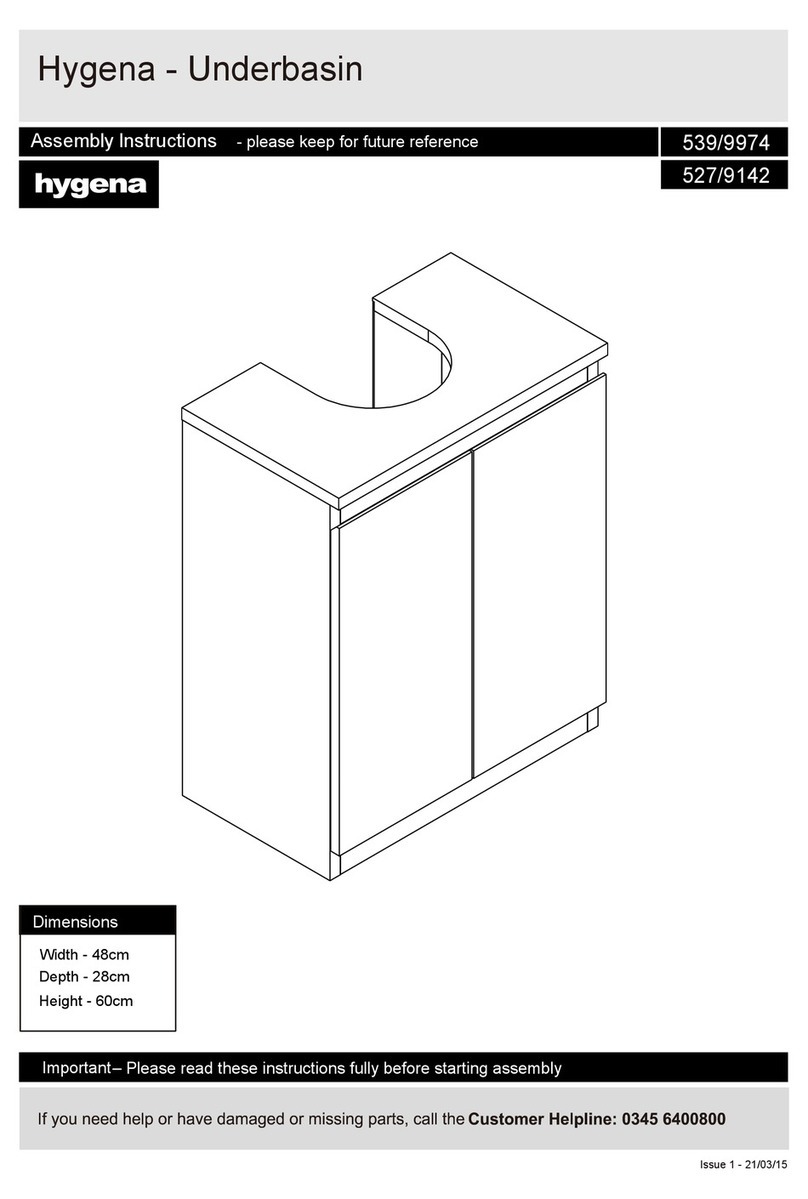 hygena Underbasin 539/9974 Assembly lnstructions hygena Underbasin 539/9974 Assembly lnstructions