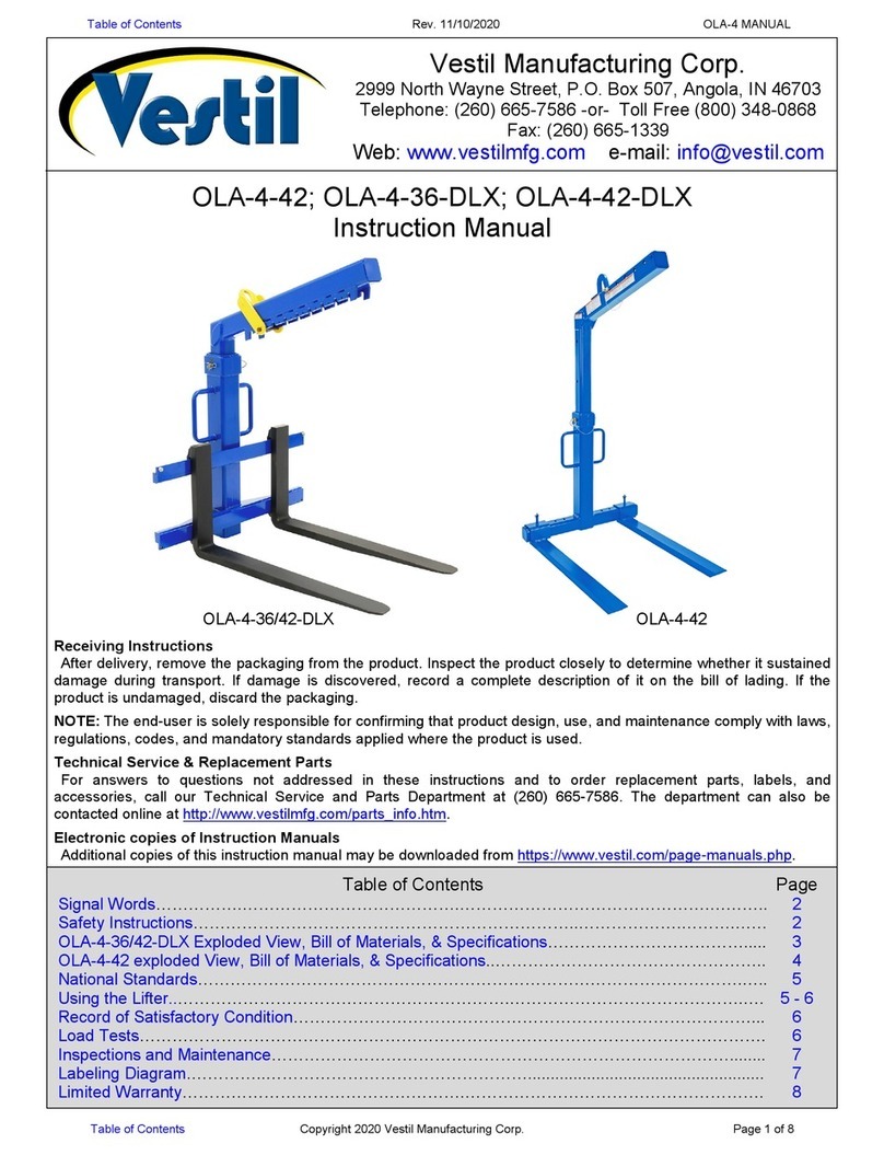 Vestil OLA-4-42 instruction manual