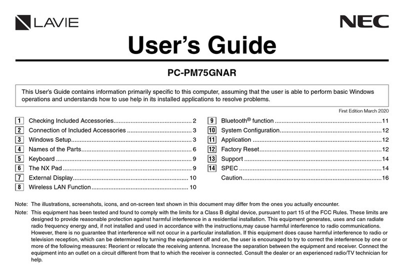 NEC LAVIE PM9560 User manual