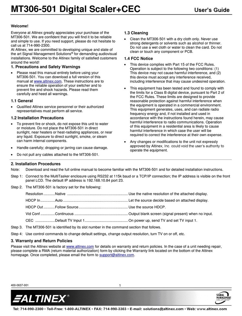Altinex MT306-501 user guide