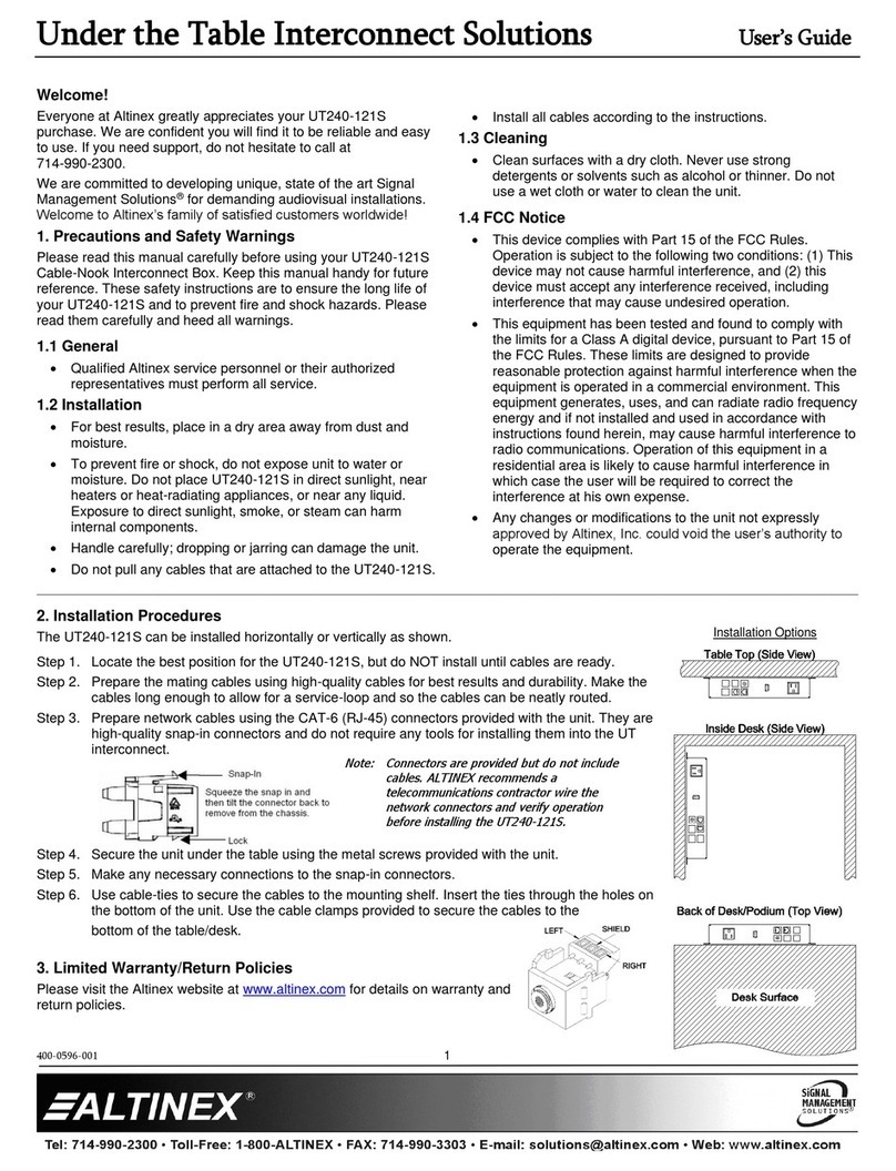 Altinex UT240-121S user guide
