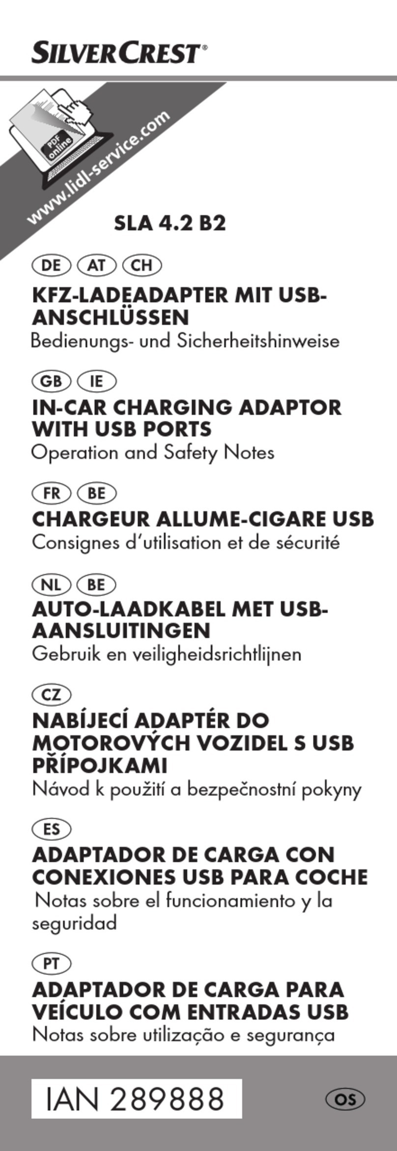 OWIM SILVERCREST SLA 4.2 B2 Operation and safety notes