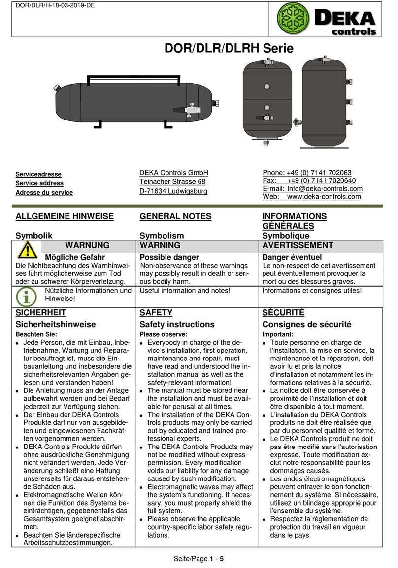 DEKA Controls DOR Serires User manual