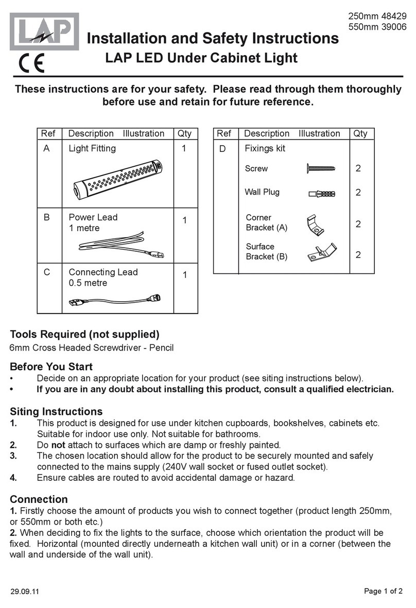 lap 48429 Installation and safety instructions lap 48429 Installation and safety instructions