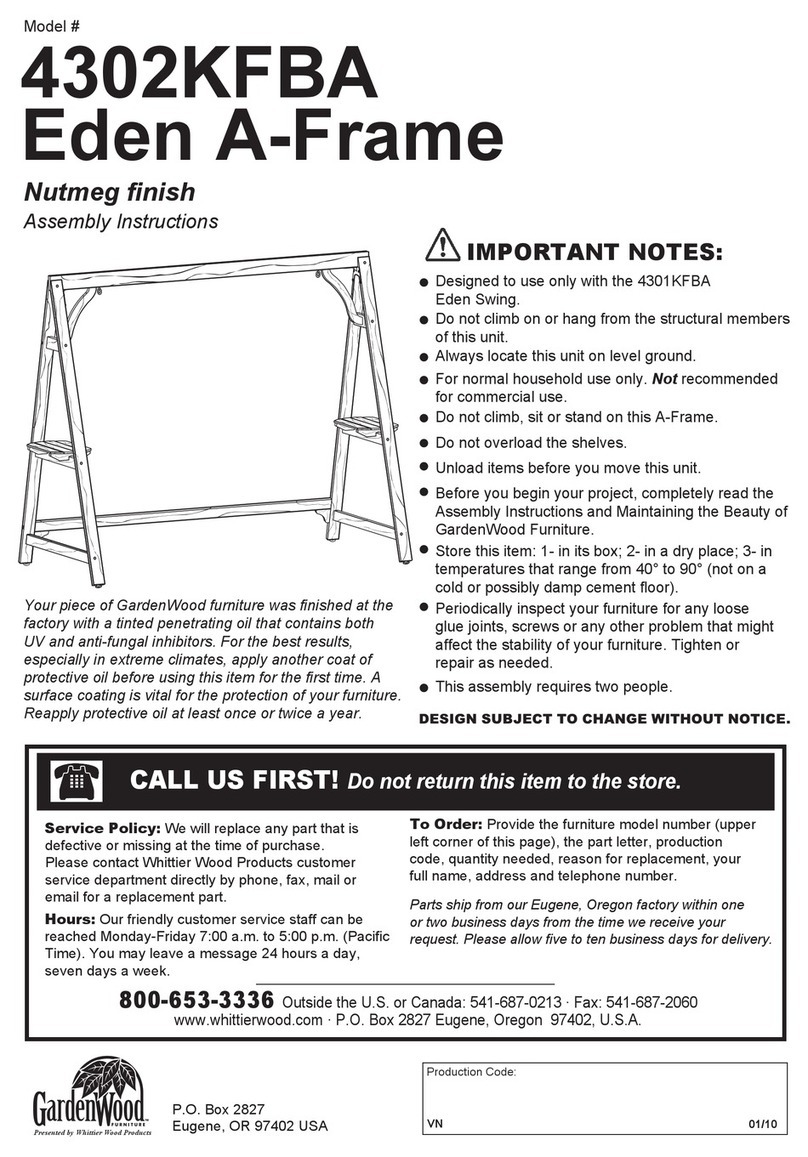 Garden Wood Furniture Eden A-Frame 4302KFBA Assembly instructions