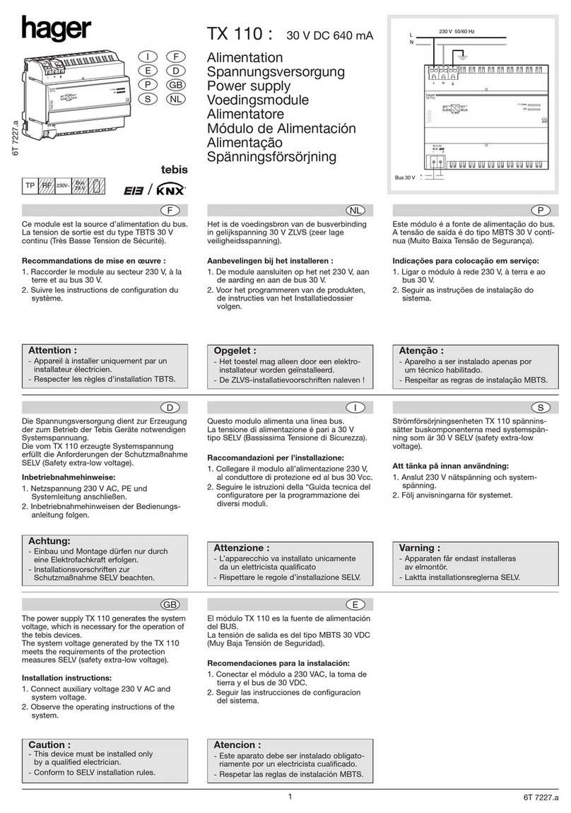 hager TX 110 User manual