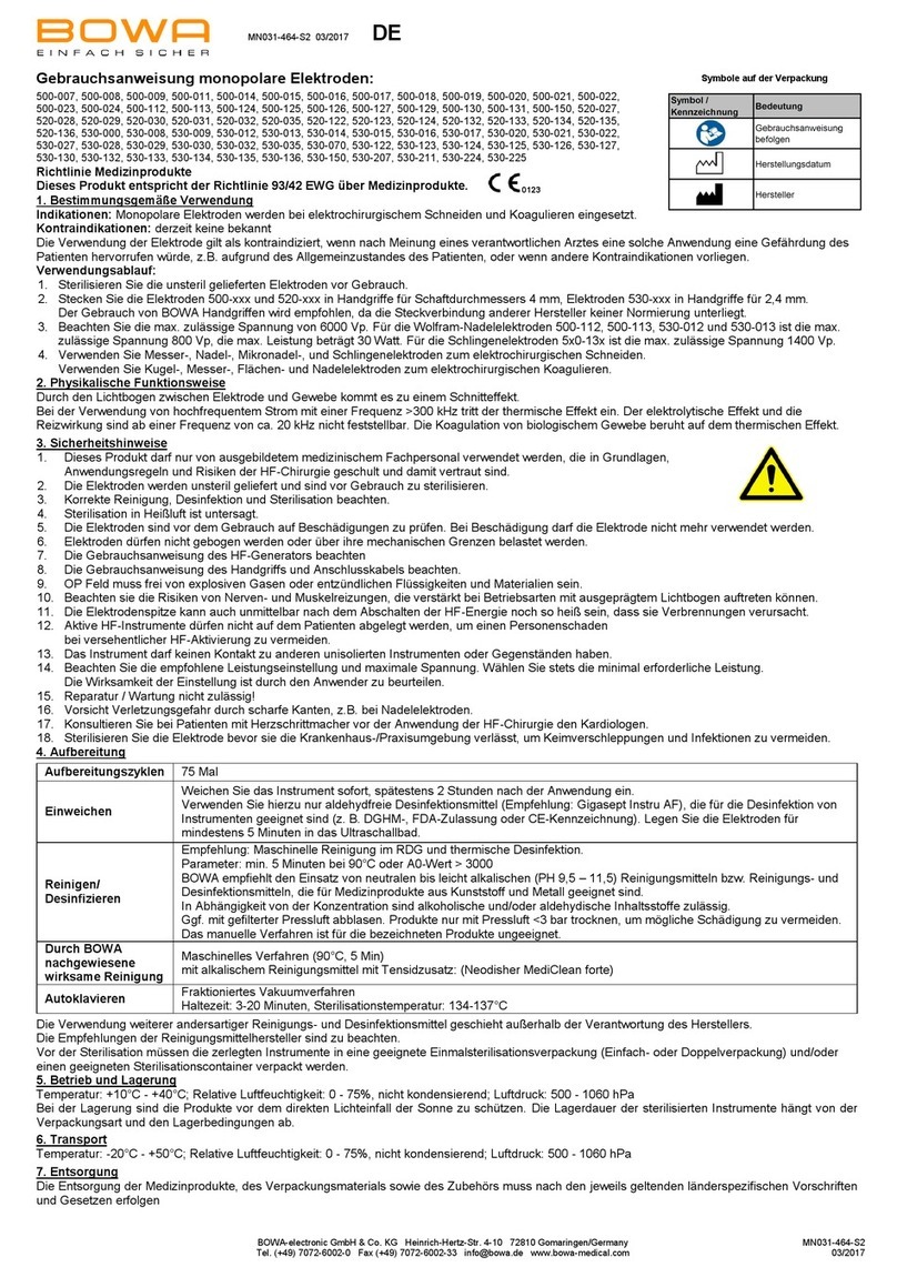 Bowa 500-007 Instructions for use