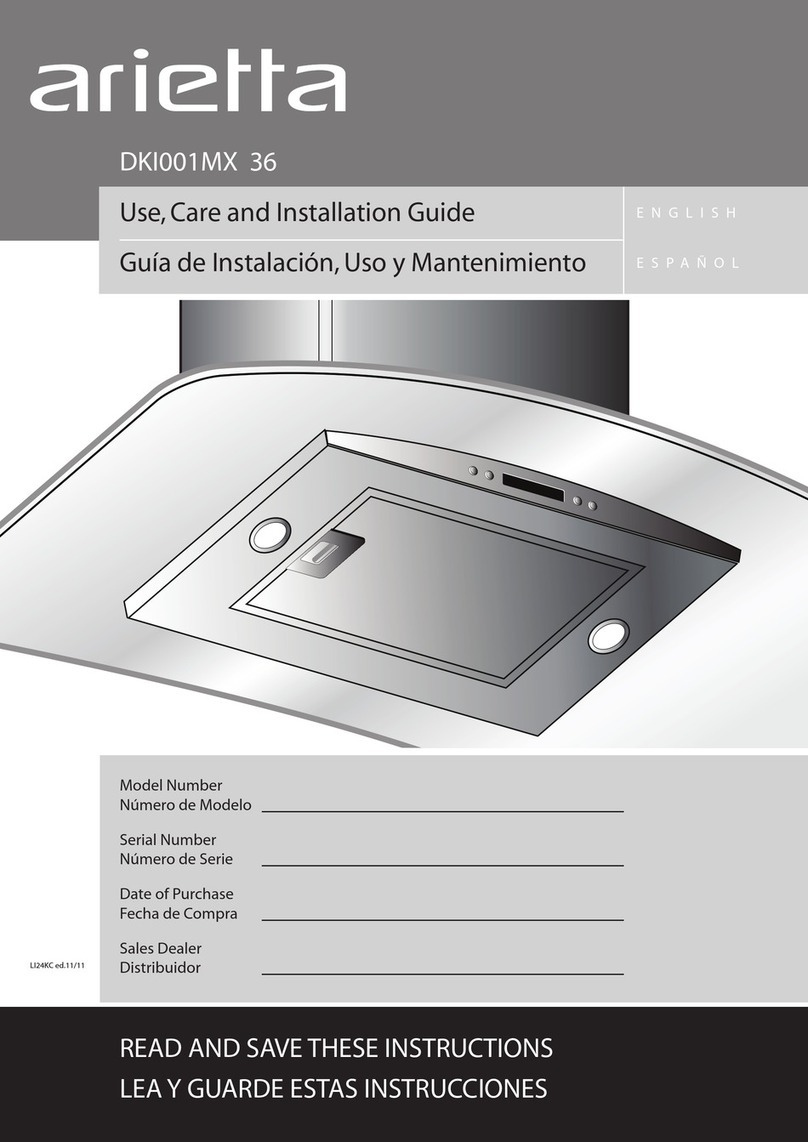 arietta DKI001MX 36 Use, care and installation guide