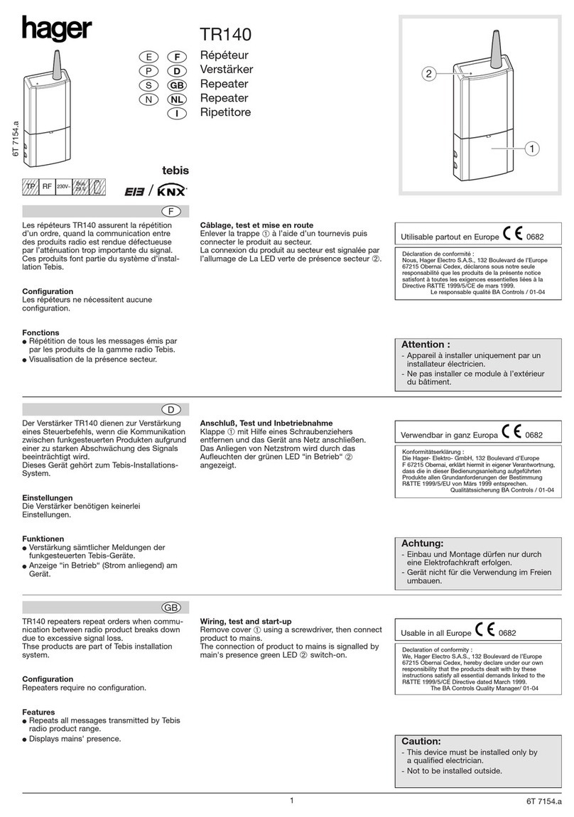 hager TR140 manual