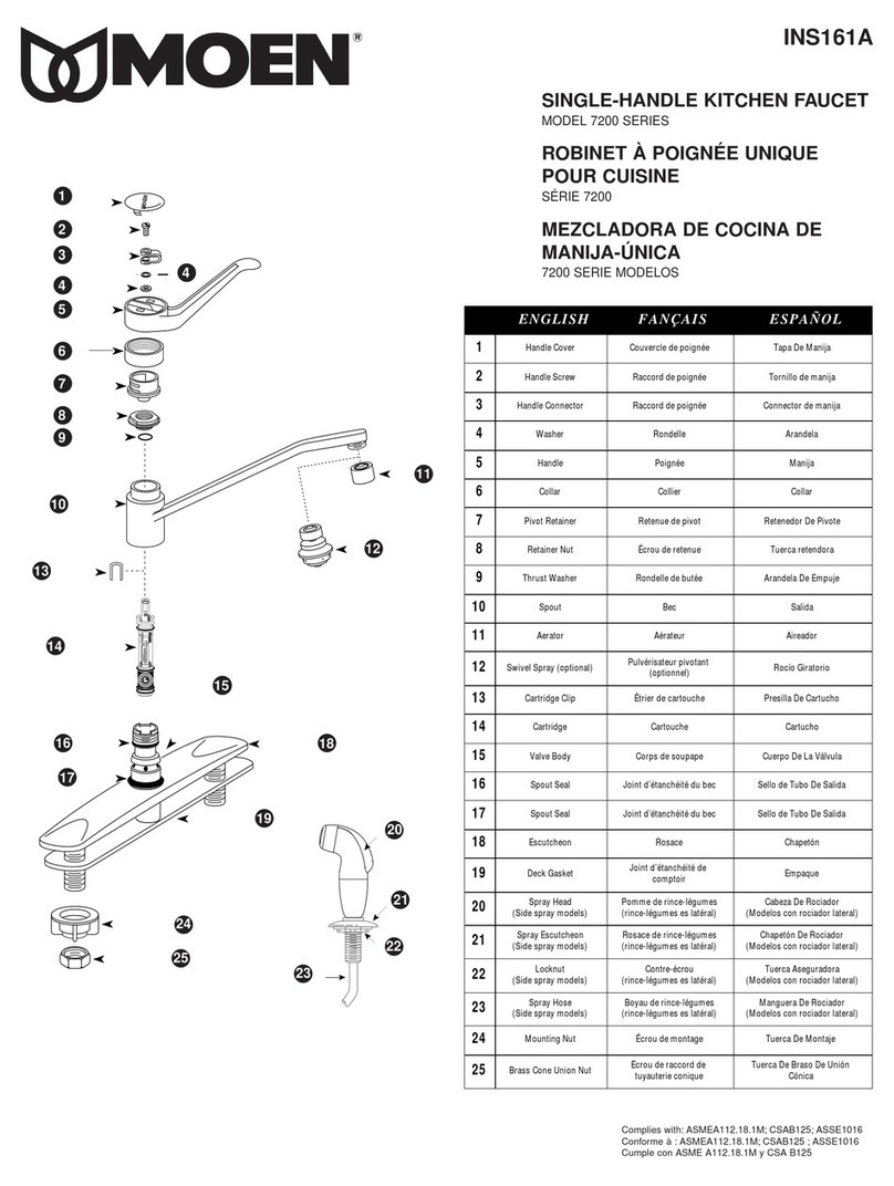 Moen 7200 Series manual Moen 7200 Series manual