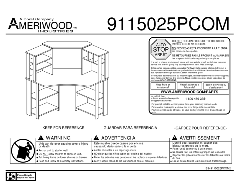 Dorel AMERIWOOD INDUSTRIES 9115025PCOM User manual Dorel AMERIWOOD INDUSTRIES 9115025PCOM User manual