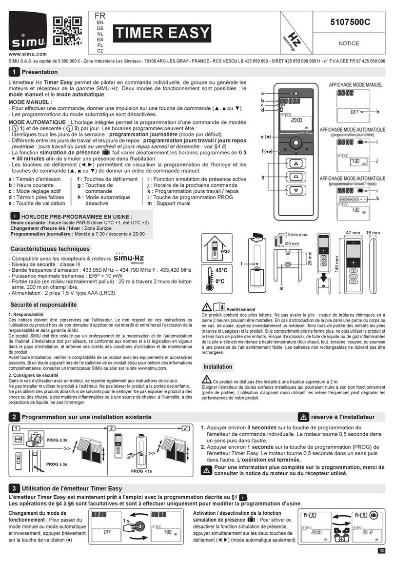 Simu TIMER EASY User manual
