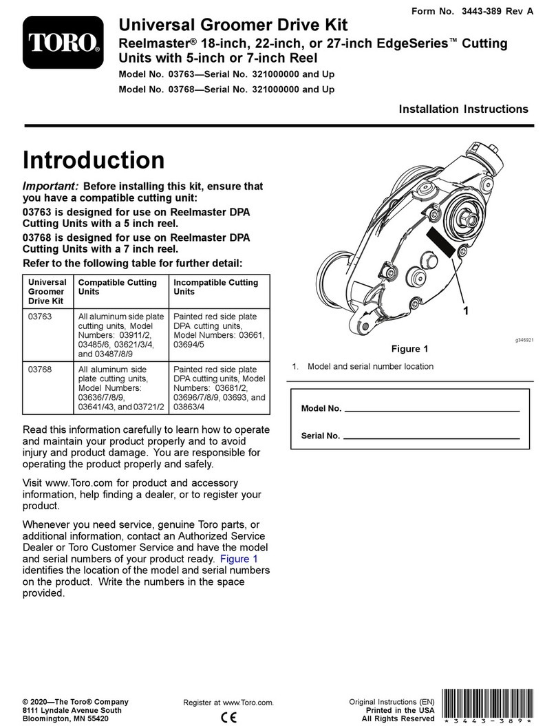 Toro Universal Groomer Drive Kit installation instructions