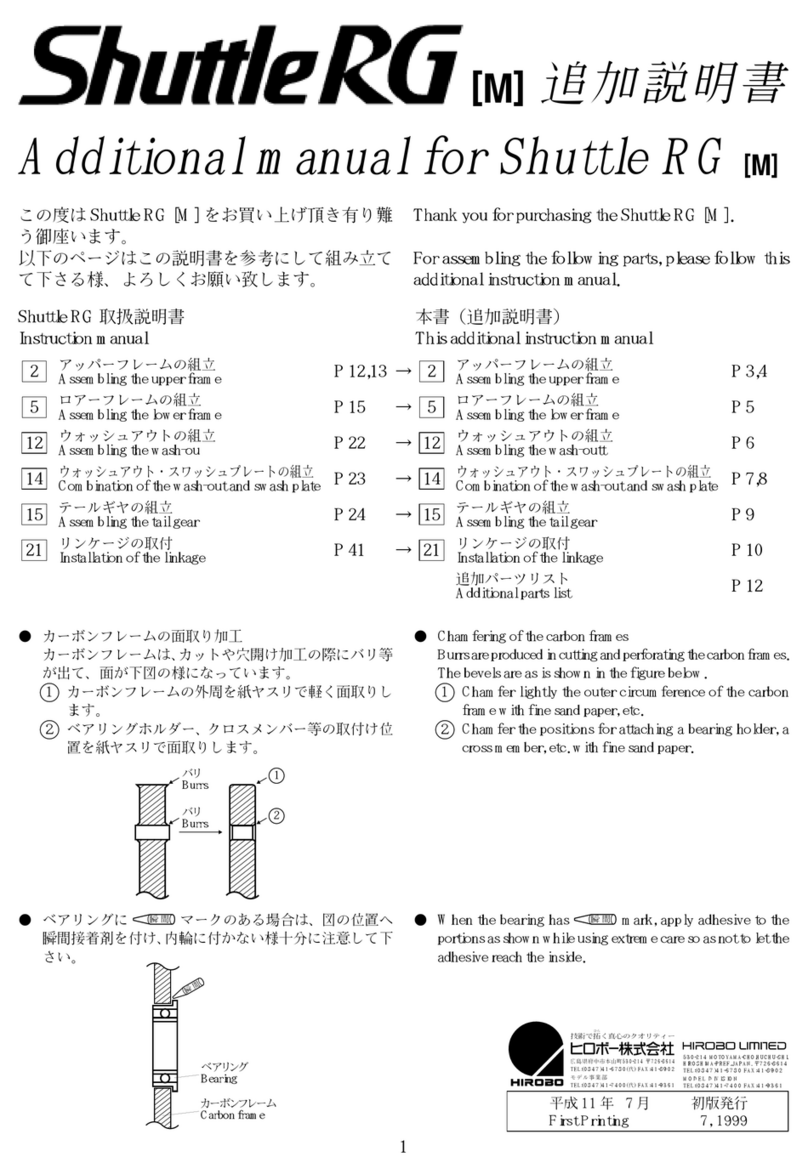Hirobo Shuttle RG User manual Hirobo Shuttle RG User manual