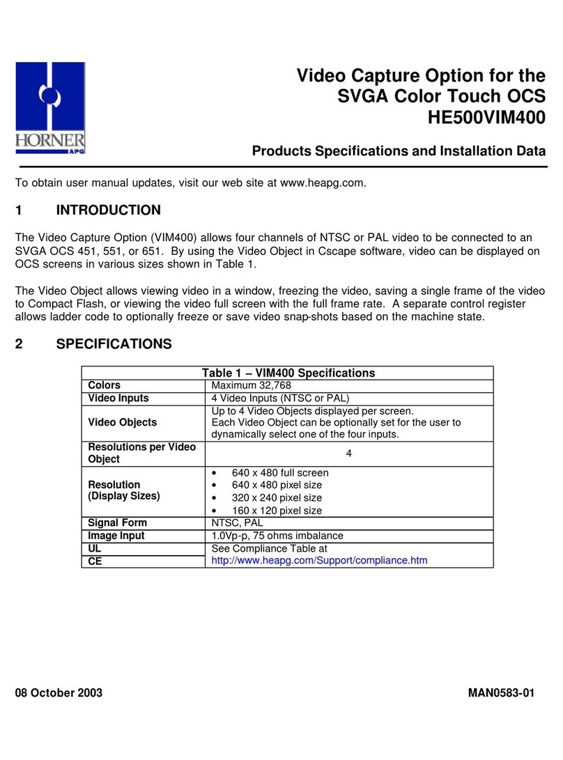 HORNER VIM400 Installation instructions