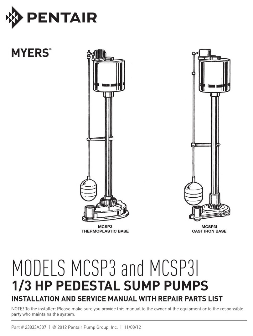 Pentair MYERS MCSP3 Troubleshooting guide