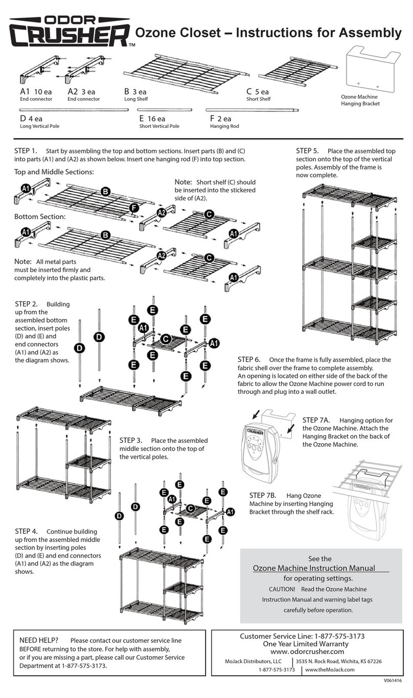 Odor Crusher Ozone Closet Instructions for assembly