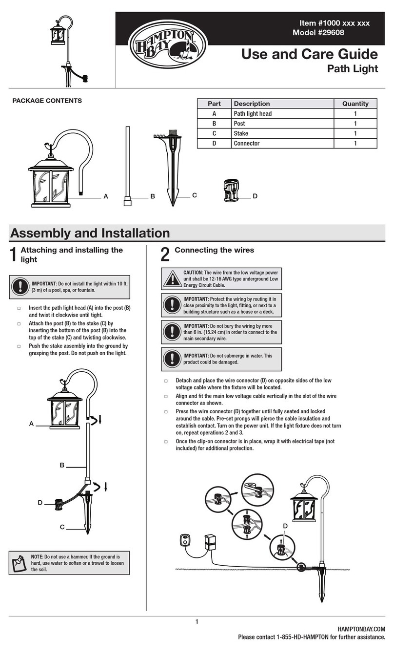 HAMPTON BAY 29608 Use and care guide
