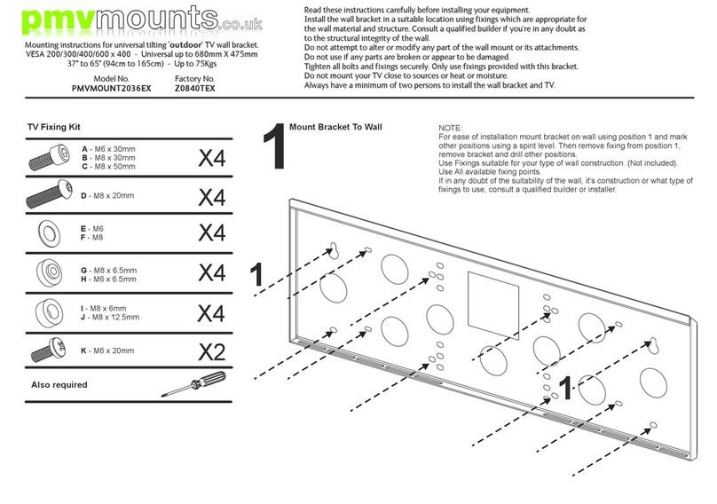 PMV Mounts PMVMOUNT2036EX User manual