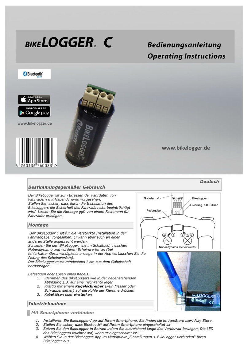 BikeLogger C operating instructions