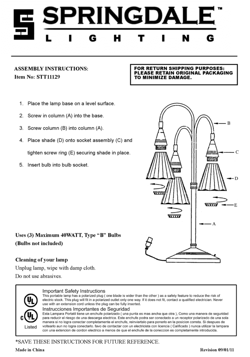 Springdale Lighting STT11129 Assembly instructions Springdale Lighting STT11129 Assembly instructions