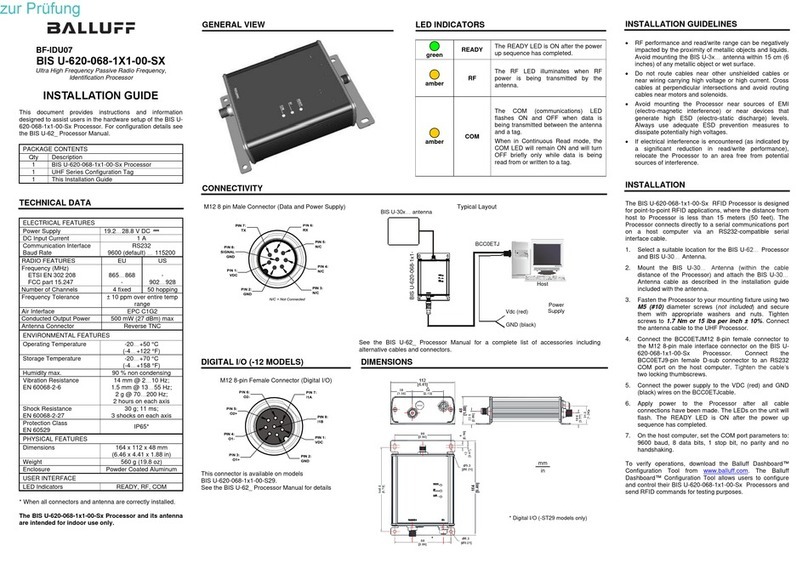 Balluff BIS U-620-068-1X1-00-SX User manual