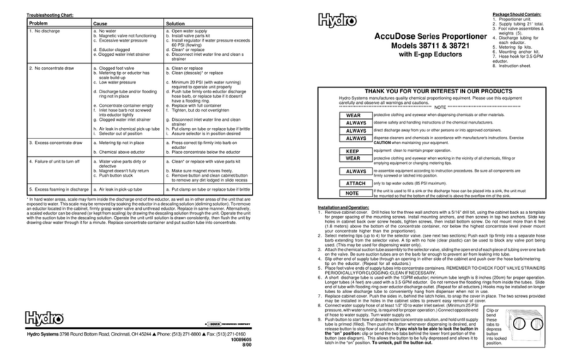 Dover Hydro AccuDose Series quick start guide