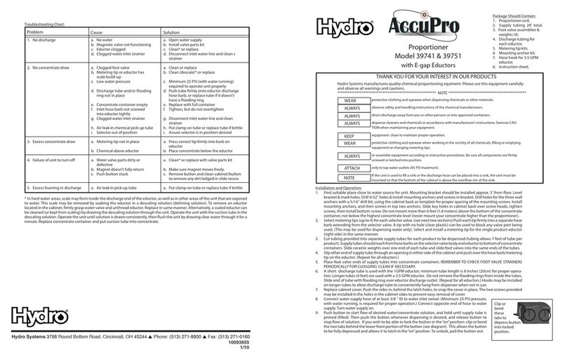 Dover Hydro AccuPro quick start guide