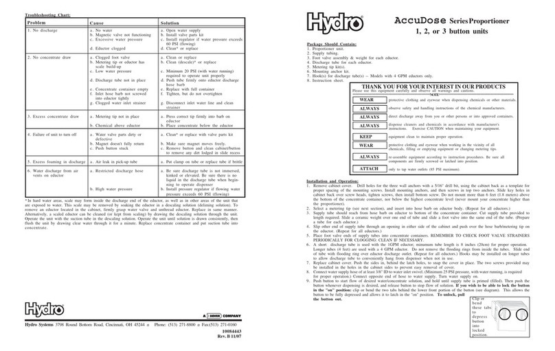 Dover Hydro AccuDose Series quick start guide