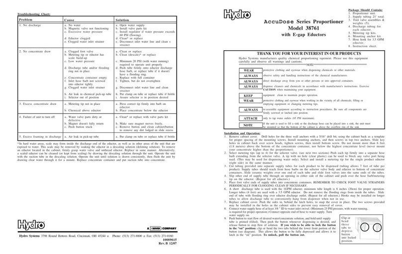 Dover Hydro AccuDose Series quick start guide
