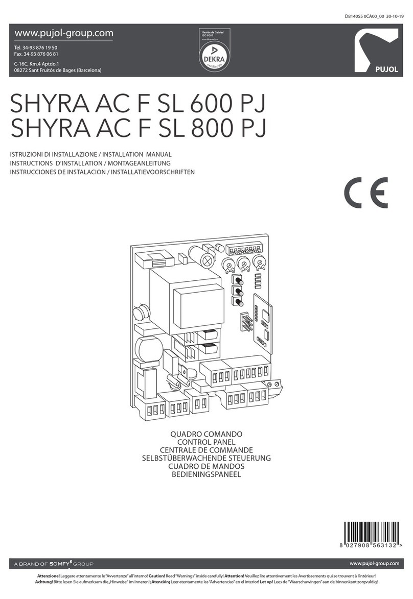 Pujol SHYRA AC F SL 600 PJ installation manual